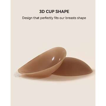 Niidor Self Adhesive Bra Push up Strapless Invisible Backless Sticky Bras Silicone Bra for Women-Brown-A