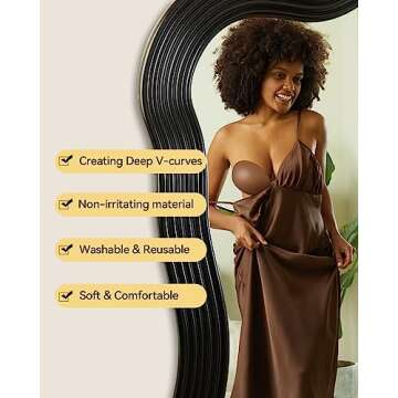 Niidor Self Adhesive Bra Push up Strapless Invisible Backless Sticky Bras Silicone Bra for Women-Brown-A