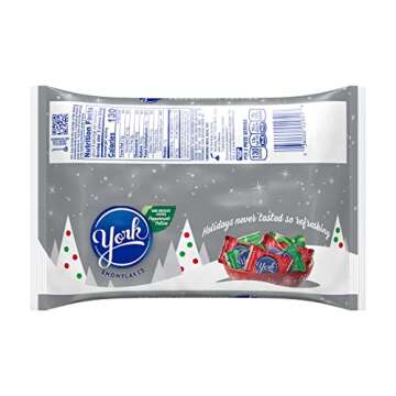 YORK Dark Chocolate Peppermint Patties Snowflakes, Christmas Candy Bag, 9.6 oz