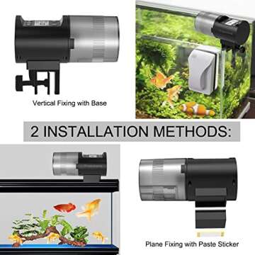 Tropinova Aquarium Automatic Fish Feeder Moisture-Proof Auto Fish Food Dispenser for Aquarium or Small Fish Turtle Tank