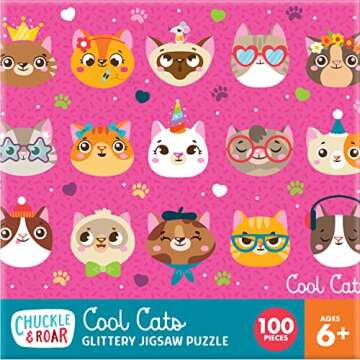 Chuckle & Roar - Cool Cats Puzzle - Engaging and Educational Puzzles for Kids - Larger Pieces Designed for Preschool Hands - 100 PC Jigsaw Puzzle