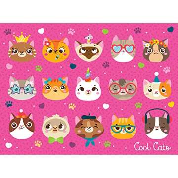 Chuckle & Roar - Cool Cats Puzzle - Engaging and Educational Puzzles for Kids - Larger Pieces Designed for Preschool Hands - 100 PC Jigsaw Puzzle