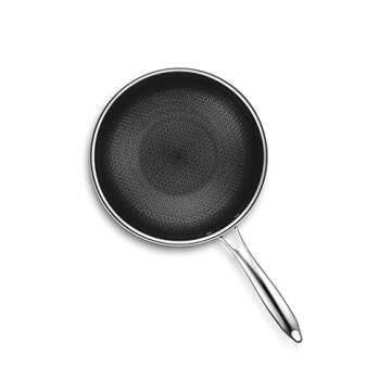 HexClad Hybrid Nonstick 10-Inch Wok, Stay-Cool Handle, Dishwasher and Oven Safe, Compatible with All Cooktops, Induction Ready