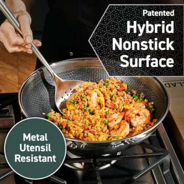 HexClad Hybrid Nonstick 10-Inch Wok, Stay-Cool Handle, Dishwasher and Oven Safe, Compatible with All Cooktops, Induction Ready