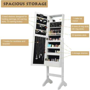 LED Lighted Jewelry Armoire