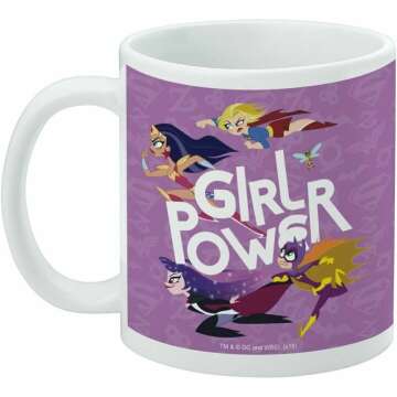 GRAPHICS & MORE DC Super Hero Girls Girl Power Ceramic Coffee Mug, Novelty Gift Mugs for Coffee, Tea and Hot Drinks, 11oz, White