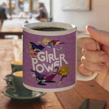 GRAPHICS & MORE DC Super Hero Girls Girl Power Ceramic Coffee Mug, Novelty Gift Mugs for Coffee, Tea and Hot Drinks, 11oz, White