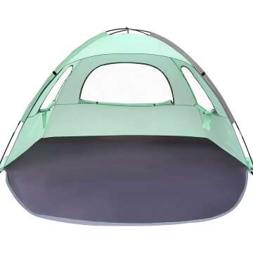 WhiteFang Beach Tent - Anti-UV Portable Sun Shade for 3-6 People