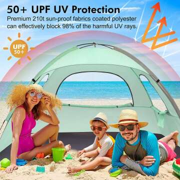 WhiteFang Anti-UV Beach Tent for Groups Up to 6