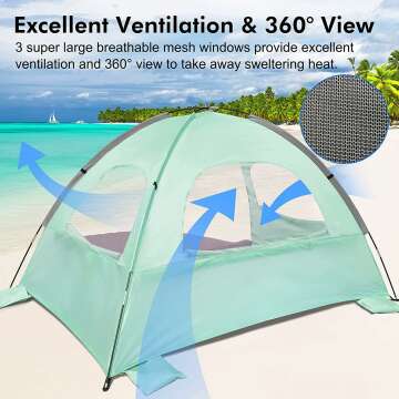 WhiteFang Anti-UV Beach Tent for Groups Up to 6