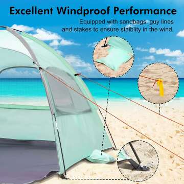 WhiteFang Anti-UV Beach Tent for Groups Up to 6