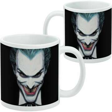 GRAPHICS & MORE Batman Alex Ross Joker Head Ceramic Coffee Mug, Novelty Gift Mugs for Coffee, Tea and Hot Drinks, 11oz, White