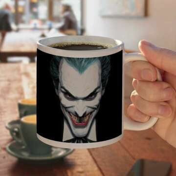 GRAPHICS & MORE Batman Alex Ross Joker Head Ceramic Coffee Mug, Novelty Gift Mugs for Coffee, Tea and Hot Drinks, 11oz, White