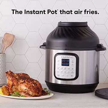 Instant Pot Duo Crisp 11-in-1 Air Fryer and Electric Pressure Cooker Combo with Multicooker Lids that Air Fries, Steams, Slow Cooks, Sautés, Dehydrates, & More, Free App With Over 800 Recipes, 6 Quart