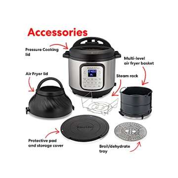 Instant Pot Duo Crisp 11-in-1 Air Fryer and Electric Pressure Cooker Combo with Multicooker Lids that Air Fries, Steams, Slow Cooks, Sautés, Dehydrates, & More, Free App With Over 800 Recipes, 6 Quart