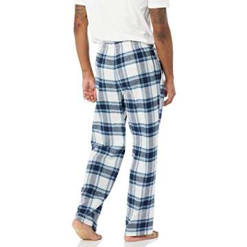 Amazon Essentials Men's Flannel Pajama Pant (Available in Big & Tall), Grey White Plaid, Small