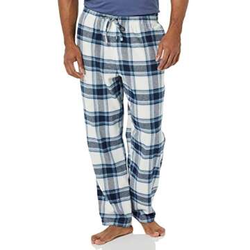 Amazon Essentials Men's Flannel Pajama Pant (Available in Big & Tall), Grey White Plaid, Small