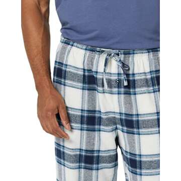 Amazon Essentials Men's Flannel Pajama Pant (Available in Big & Tall), Grey White Plaid, Small