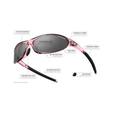 Tifosi Womens Alpe 2.0 Sunglasses, Crystal Pink (Smoke Lens)