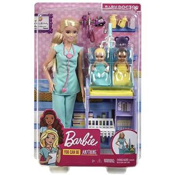 Barbie Baby Doctor Playset with Fashion Doll & Babies