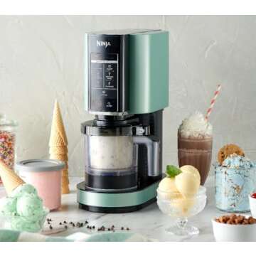 Ninja NC301 CREAMi, Ice Cream, Gelato, Milkshake, Sorbet, and Smoothie Bowl Maker, 7 One-Touch Programs, Green (Renewed)