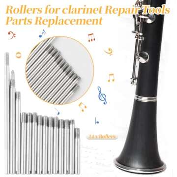 Clarinet Repair Kit Tools，35 Pcs Clarinet Maintenance Repair Replacement Kit,Clarinet Woodwind Musical Instrument Accessory