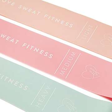 Love Sweat Fitness Resistance Booty Bands | Loops Bands, Set of 3 + Carry Bag