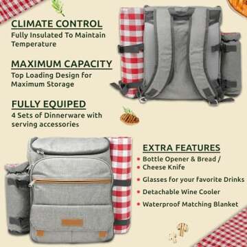 Nature Gear Large Picnic Backpack for Outdoor Fun