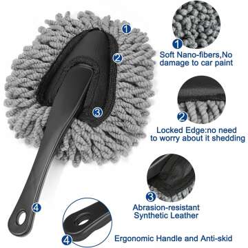 Car Interior Duster Detail Brush Cleaning Gel Kit, Soft Dash Vent Dusting Car Slime Putty Detailing Brushes Accessories Essentials Supplies Tools for Auto,Truck,SUV,RV