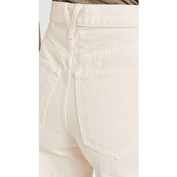 Veronica Beard Jean Women's Taylor High Rise Wide Leg Jeans, Ecru, Off White, 27