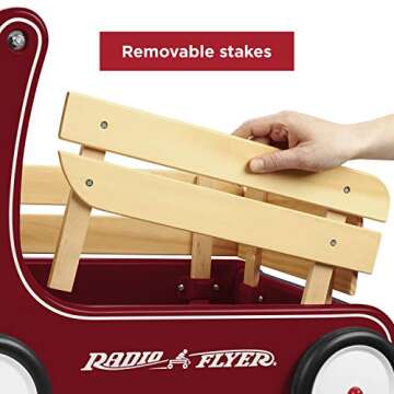 Radio Flyer Classic Walker Wagon, Sit to Stand Toddler Toy, Wood Walker, For Ages 1-4, Red