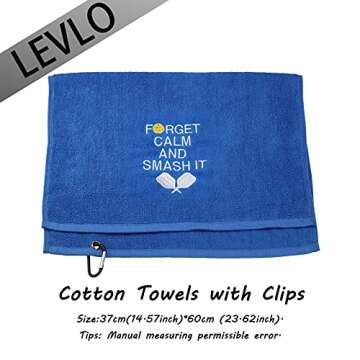 LEVLO Funny Tennis Pickleball Lover Gifts Forget Calm and Smash It Cotton Towels for Tennis Pickleball Players (Forget Calm and Smash It)