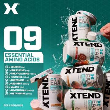 Scivation XTEND EAA + BCAA Powder | Muscle Recovery & Lean Muscle Growth | 9 Essential Amino Acids for Intra Workout or Post Workout Recovery | 10g EAAs Per 2 Servings | Blood Orange 40 Servings