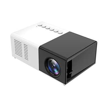 Mini Movie Projector, 24-60 Inches Screen 1080P Portable Projector Compatible with HDMI| AV| USB| Laptop, Built-in Speaker, LED Light Source, Electronics Tech Gadgets, Mini TV, Cool Stuff (Black)