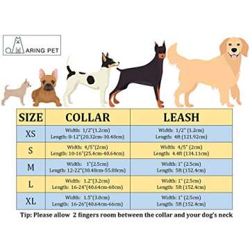 ARING PET Dog Collar and Leash, Velvet Dog Collar and Leash Set, Soft & Comfy, Adjustable Collars for Dogs