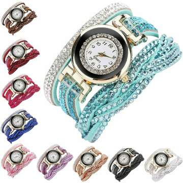 CdyBox 10 Pack Fashion Rhinestone Quartz Wrist Watches for Women