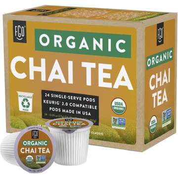 Organic Chai Tea K-Cup Pods, 24 Count, USDA Organic