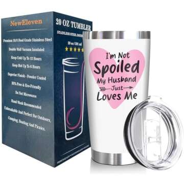 NewEleven Christmas Gifts For Wife From Husband - Romantic Anniversary Wedding Gifts For Wife, Her From Husband - Best Presents Idea For Wife, Women - 20 Oz Tumbler