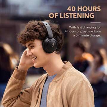 Soundcore by Anker Life Q30 Hybrid Active Noise Cancelling Headphones with Multiple Modes, Hi-Res Sound, Custom EQ via App, 40H Playtime, Comfortable Fit, Bluetooth, Multipoint Connection