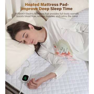 Heated Mattress Pad Queen 80"×60", Fits Mattresses up to 25.6" Deep, 10 Heat Settings, Dual Controllers, Fast Heating, Memory & Preheat Functions, 12-Hour Auto-Off