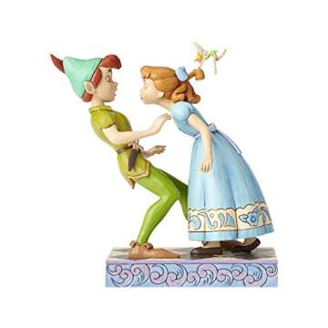 Enesco Disney Traditions by Jim Shore 65th Anniversary Peter Pan and Wendy Stone Resin, 7.4” Figurine, 7.4 Inches, Multicolor