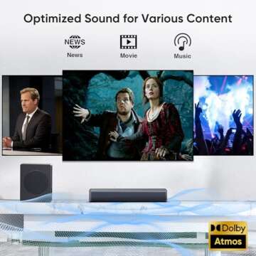 GEOYEAO Sound Bar with Subwoofer – 200W Dolby Atmos