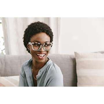 Peepers by PeeperSpecs Oprah's Favorite Women's Take a Bow Square Blue Light Blocking Reading Glasses - Chai Tortoise/Green +0.00