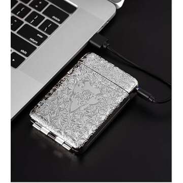 USB Lighter and Cigarette Case - 16pcs, Bronze