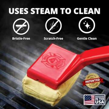 Grill Rescue BBQ Replaceable Scraper Cleaning Head, Bristle Free - Durable and Unique Scraper Tools for Cast Iron or Stainless-Steel Grates, Barbecue Cleaner (Non Scraper Brush)