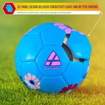 Vizari Youth Soccer Ball - Durable 32-Panel Football for Kids, Toddlers & Youths with Butyl Bladder for Outdoor Play, Training & Gifts (Pack of 1, 6 & 12)