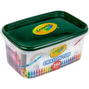 240-Count Crayola Crayon Tub for Kids' Art Projects