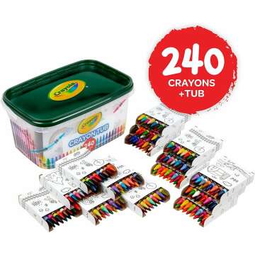 240-Count Crayola Crayon Tub for Kids' Art Projects