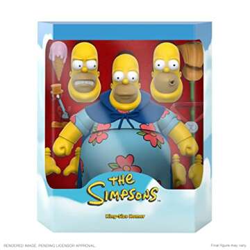 Super7 ULTIMATES! The Simpsons King-Size Homer - 7" The Simpsons Action Figure with Accessories Classic TV Show Collectibles and Retro Toys