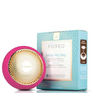 FOREO UFO Face Mask Treatment, Full LED Spectrum & Red Light Therapy For Face, Warming, Face Moisturizer, Dark Spot & Acne Scar Treatment For Face, Anti Aging, Nourishing, Fuchsia